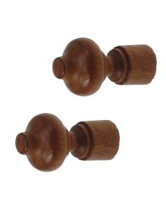 Knobs for wooden rod, Size: Dia.11mm, Color: Teak, Material: Wooden