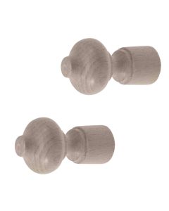 Knobs for wooden rod, Size: Dia.11mm, Color: Bleached ash, Material: Wooden