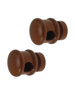 Support for wooden rod, Size: Dia.11mm, Color: Teak, Material: Wood