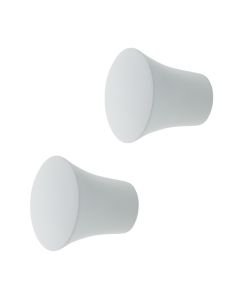 Knobs for metalic rod CONO, Size: Dia.20mm, Color: White, Material: Metalic