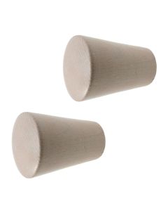 Knobs for wooden rod, METEO, Size: Dia.23mm, Color: Bleached ash, Material: Wooden