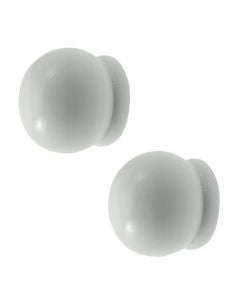 Knobs for wooden rod, PALLA, Size: Dia.28mm, Color: White, Material: Wooden