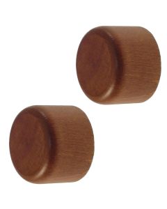 Knobs for wooden rod, Size: Dia.35mm, Color: Teak, Material: Wooden