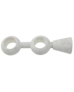 Doubel support for wooden rod SHABBY, Size: Dia.28mm, Color: White, Material: Wood