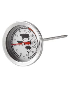 Meat thermometer, metalic, grey, 12x5x5 cm, 1 piece