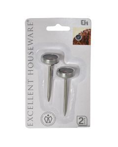 Meat thermometer, stainless steel, grey, 7 cm, 2 pieces