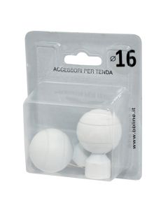 Knobs for metallic rod SFERA, Size: Dia 16mm, Color: White, Material: Metallic