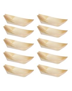 Oval bowl, wood, 11xH6.5 cm, brown, 10 pieces