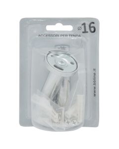Open support, metallic, chrome, dia 16 mm