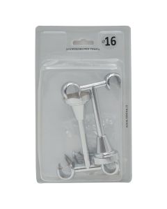 Double support, metallic, chrome, dia 16 mm