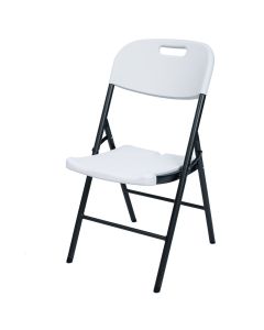 Folding chair, PVC-steel, white, 53x46xH87 cm