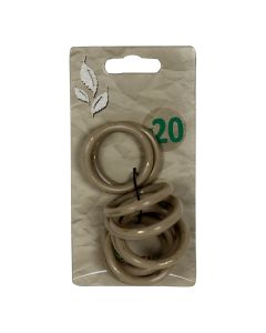 Rings for curtain rods, plastic, grey, dia 30 mm