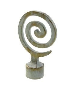 Knob for curtain rods, Rio, metallic, white, dia 20 mm