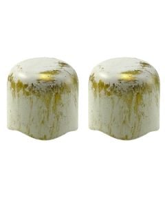 Knob for curtain rods, Tappi, metallic, white, dia 20 mm
