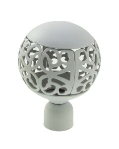 Knobs for curtain robs, Pomolo, metallic, white, dia 20 mm
