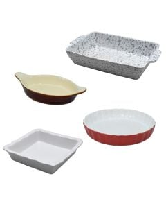 Ovenware dishes, ceramic, assorted