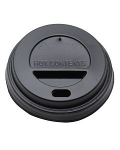 Lid (drinking hole) for paper cup, plastic, black, dia: 6.5 cm, 100 pcs