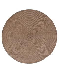 Placemat, round, pp, brown, ø38 cm