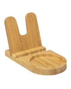 Spoon and lid holder, bamboo, natural, 12x20 cm