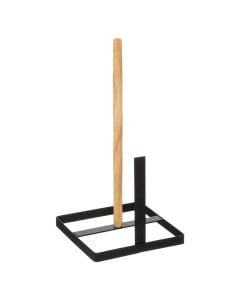 Paper holder, metal, black/natural, 15x15xH30 cm