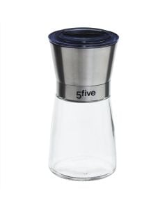 Spices grinder, stainless steel+glass, silver/clear, ø6.5 xH14 cm