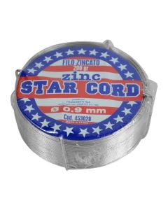 Coil with metal wire,  zinc plated metal, silver color, 0.9 mmx40 m