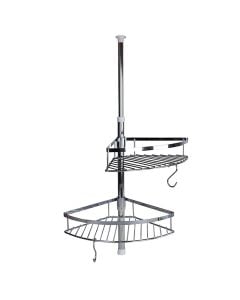 Kitchen rack, stainless steel, silver, 23.5x23.5xH57-78 cm