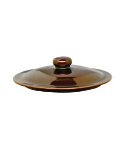 Lid, ceramics, brown, Ø16 cm