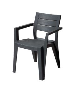 Julie dining chair, plastic, dark gray, 47x47xH79cm