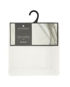 Napkin, 4 pcs, cotton, white, 40x40 cm