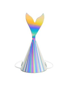 Party hats, "Mermaid", paper, 18x8 cm, 6 pieces