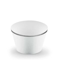 Cupcakes wrappers for party, white with silver metallic edges, 4.8x7.6x4.6 cm, 6 pieces, 1 pack