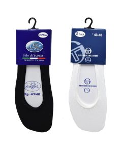 Invisible socks for men, cotton, polyamide and elastane, standard, miscellaneous, 2 pairs