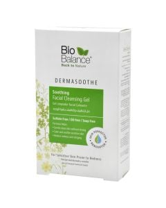 Facial cleansing gel, with soothing effect, DermaSoothe™, Bio Balance, plastic, 250 ml, white and green, 1 piece