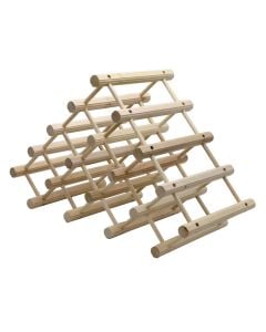 Wooden wine bottle rack, wood, natural, 1 piece