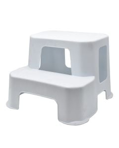Double-step stool for children, plastic, 39x38x28 cm, white, 1 piece