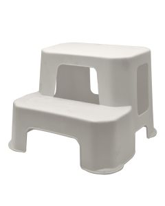 Double-step stool for children, plastic, 39x38x28 cm, beige, 1 piece