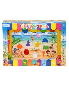 Set of kinetic sand and accessories, Magic Sand, Cese Toys, plastic and kinetic sand, 7x39x28 cm, miscellaneous, 21 pieces