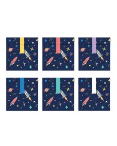 Decorative boxes," Space", made of paper, with print, mix,  13x14 cm,  6 pieces