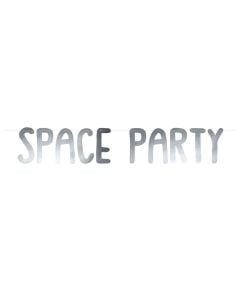 Baner decoration, "space", 13x96 cm, silver, 1 piece