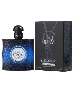 Eau de parfum (EDP) for women, Black Opium Intense, Yves Saint Laurent, glass, 50 ml, blue and black, 1 piece