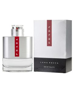 Eau de toilette (EDT) for men, Luna Rossa, Prada, glass, 100 ml, red and silver, 1 piece