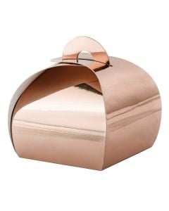 Confetti box, "Party", mirror cardboard, 6x6x5.5 cm, rose gold, 10 pieces, 1 pack