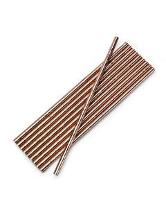 Paper straws, paper, 19.5 cm. golden rose,10 pieces, 1 pack