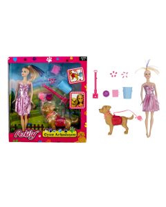 Set kukull me aksesorë, Anlily, plastikë dhe poliestër sintetike, 29 cm, mikse, 1 copë