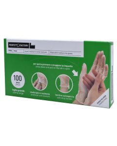 Disposable gloves, vinyl, L, white, 100 pieces