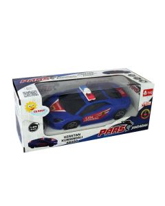 Remote control police toy car for kids, Duman, plastic, 26x10 cm, blue, 1 piece