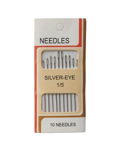 Hand sewing needles, metal, 18/22, gold, 6 pieces, 1 pack