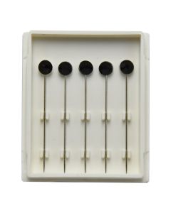 Decorative needle for scarf, Mina Carin, metal and plastic, 8 cm, black, 5 pieces, 1 pack