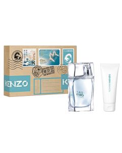 Eau de toilette (EDT) and body lotion set for women, L'Eau Par Kenzo Femme, Kenzo, glass and plastic, 30+30 ml, blue, 2 pieces